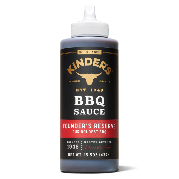 (6 pack) Kinder's Gold Label Founder's Reserve BBQ Sauce, 15.5 oz Squeeze Bottle