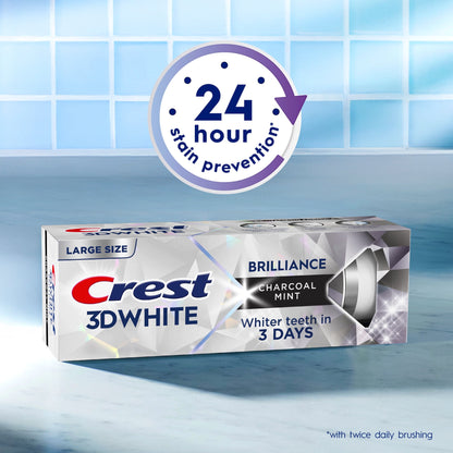Crest 3D White Brilliance Charcoal Teeth Whitening Toothpaste, 4.6 oz