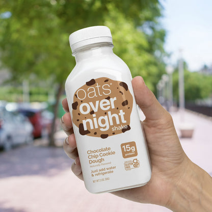 (4 pack) Oats Overnight Chocolate Chip Cookie Dough Protein Overnight Oatmeal Shake, 2.1 oz, 1 Count