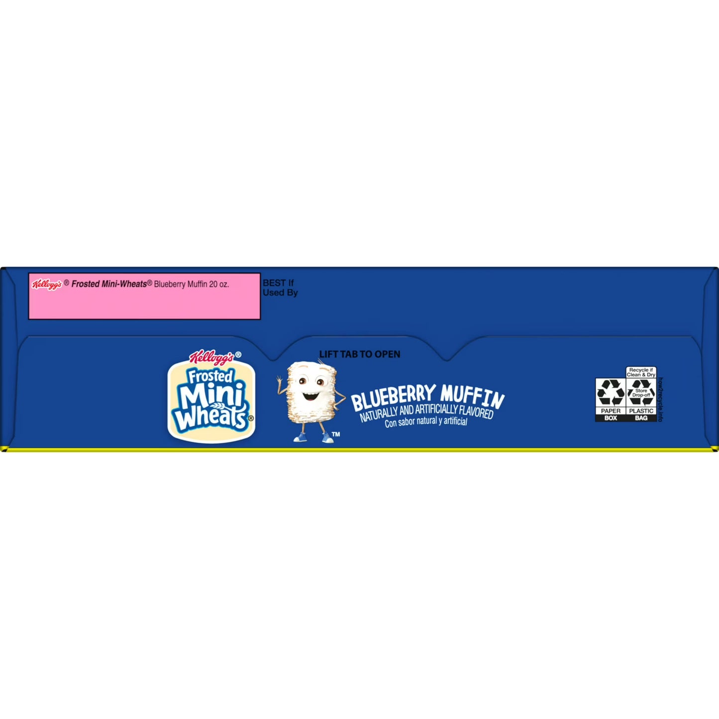 Kellogg's Frosted Mini-Wheats Blueberry Muffin Breakfast Cereal, 48g Whole Grain, Family Size, 20 oz