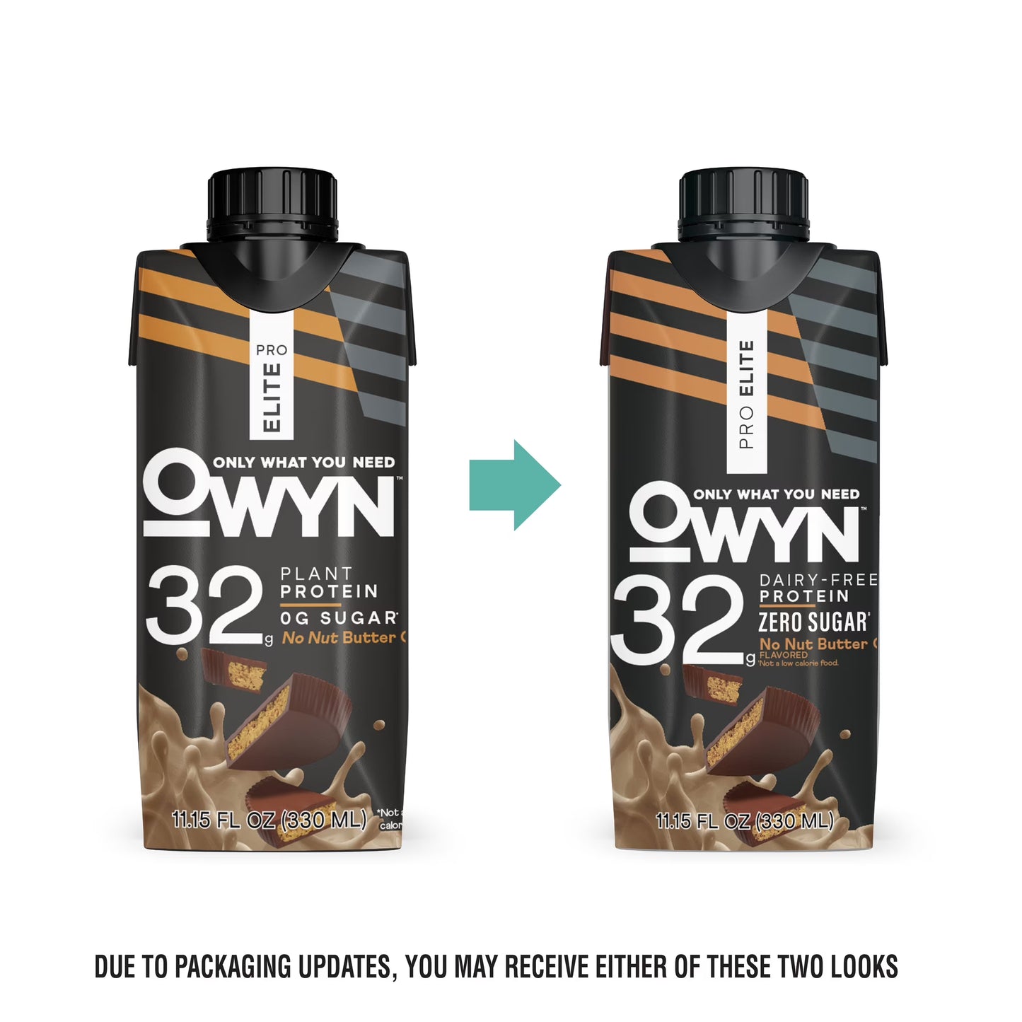 OWYN Pro Elite 32g High Protein Shakes, No Nut Butter Cup, 11.15 fl oz, 4 Count