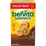 belVita Breakfast Bar Biscuit Sandwiches Dark Chocolate Creme, Value Pack, 12 Packs