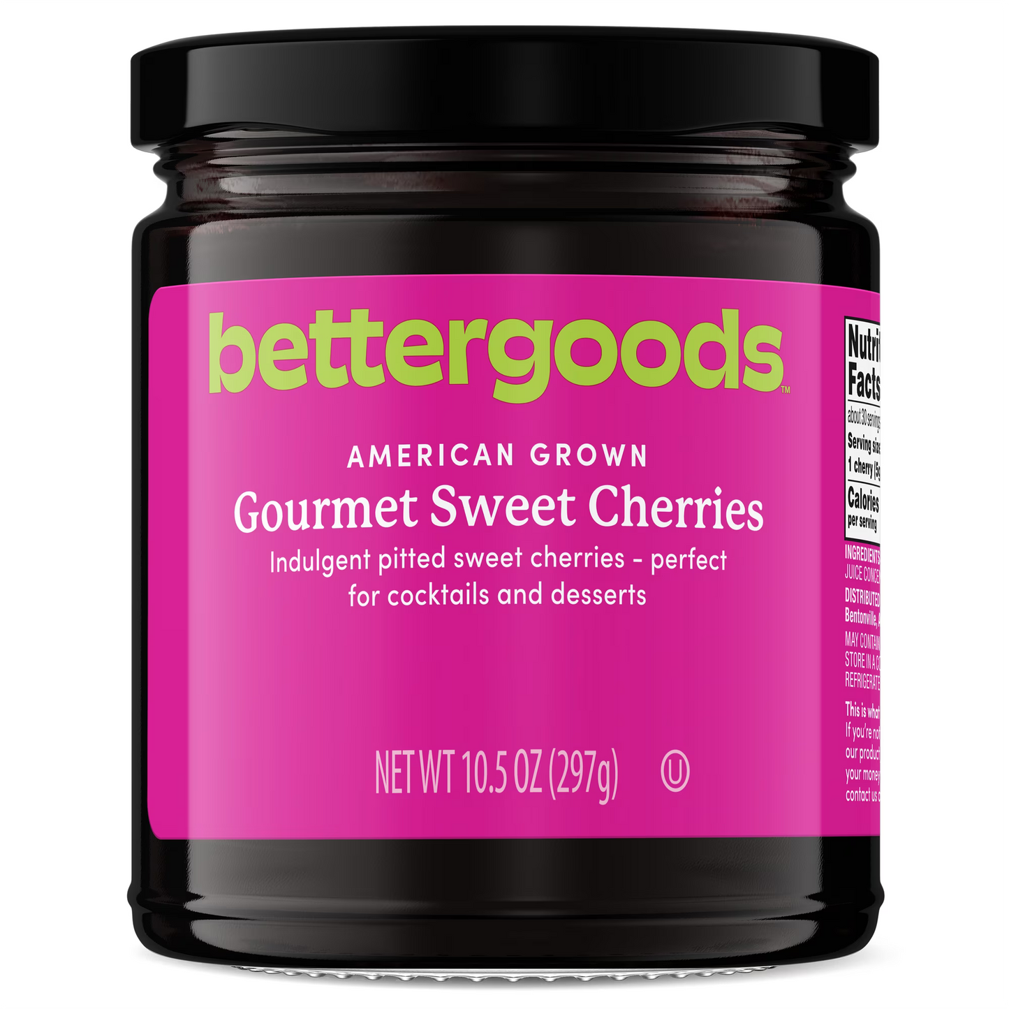 Gourmanity Brandied Cocktail Cherries, French Morello Cherries in Kirsch Brandy, for Cocktails and Desserts Kosher, Product of France 14.1oz