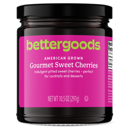 Gourmanity Brandied Cocktail Cherries, French Morello Cherries in Kirsch Brandy, for Cocktails and Desserts Kosher, Product of France 14.1oz