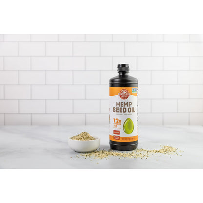 Manitoba Harvest Hemp Seed Oil, 32 fl oz, Cold Pressed, 12g of Omegas 3 & 6 per serving