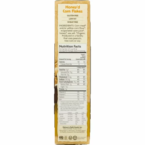 Nature's Path Honey Corn Flakes, Box 10oz
