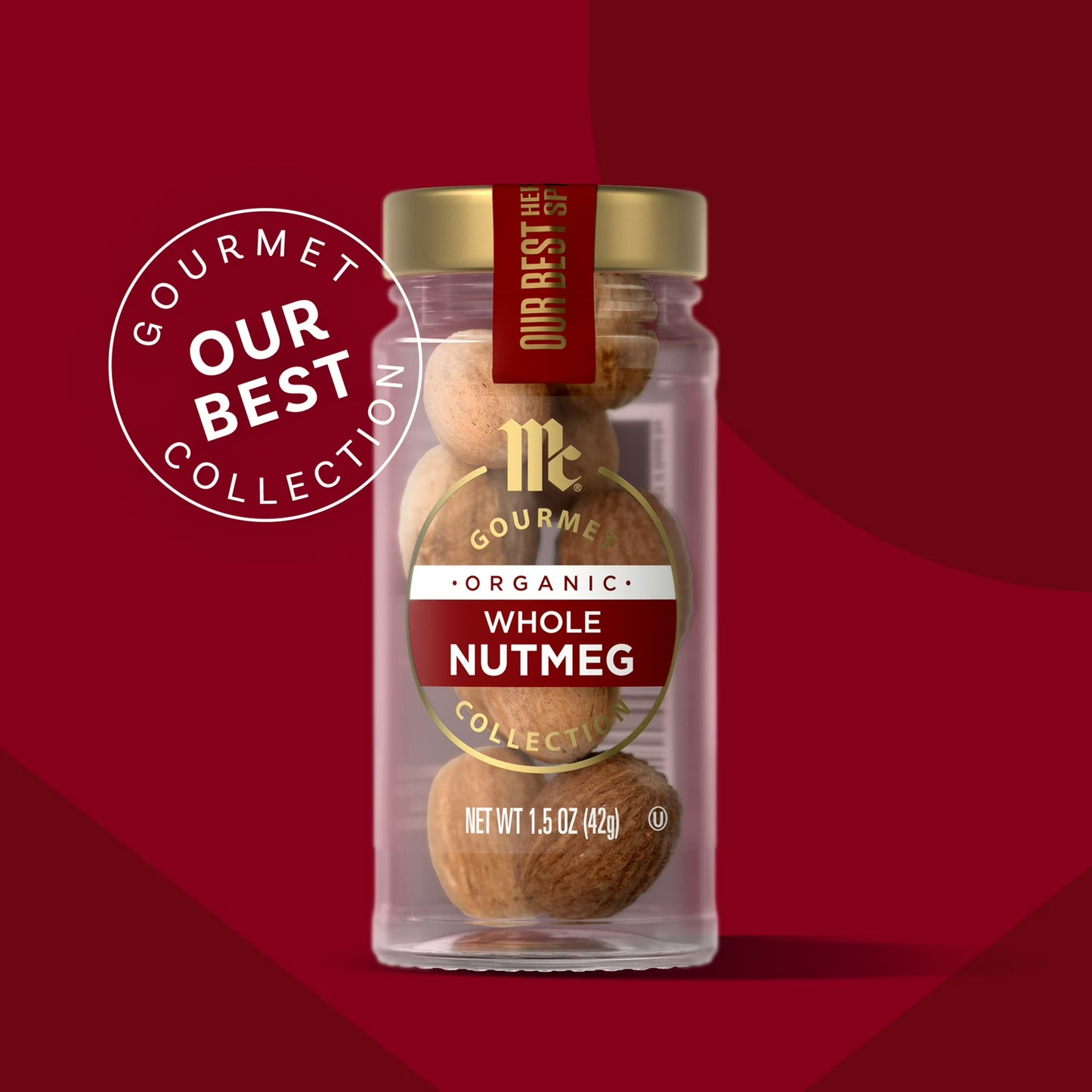 McCormick Gourmet Organic Whole Nutmeg, 1.5 oz Bottle