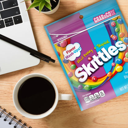 Skittles Flavor Mash-Ups Wild Berry & Tropical Chewy Candy, Grab N Go - 9oz Resealable Bag