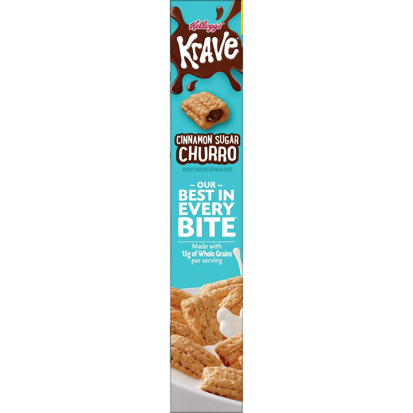 Kellogg's Krave Cinnamon Sugar Churro Breakfast Cereal Family Size Box, 16.8 oz