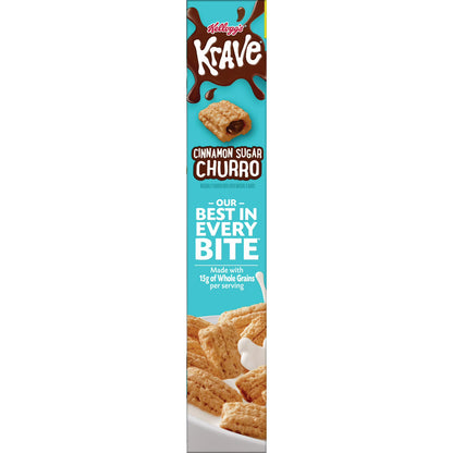 Kellogg's Krave Cinnamon Sugar Churro Breakfast Cereal Family Size Box, 16.8 oz