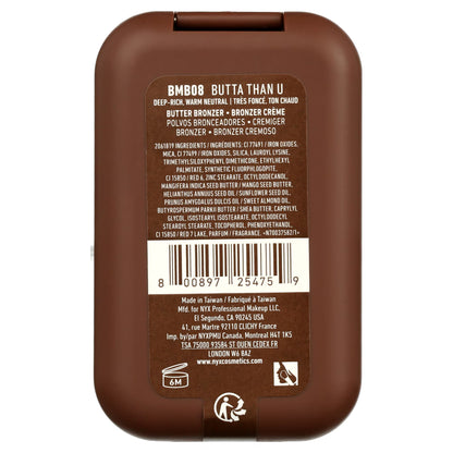 NYX Professional Makeup Buttermelt Powder Bronzer, Butta than U, 0.17 oz