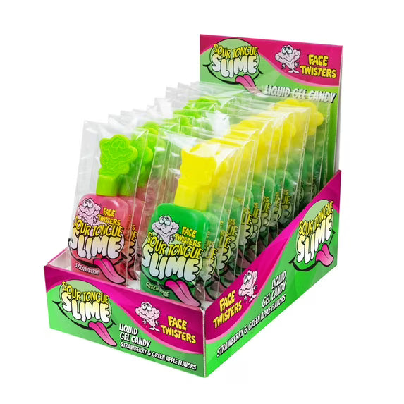 Face Twisters, Sour Tongue Slime, Strawberry & Green Apple, 1.4 oz.