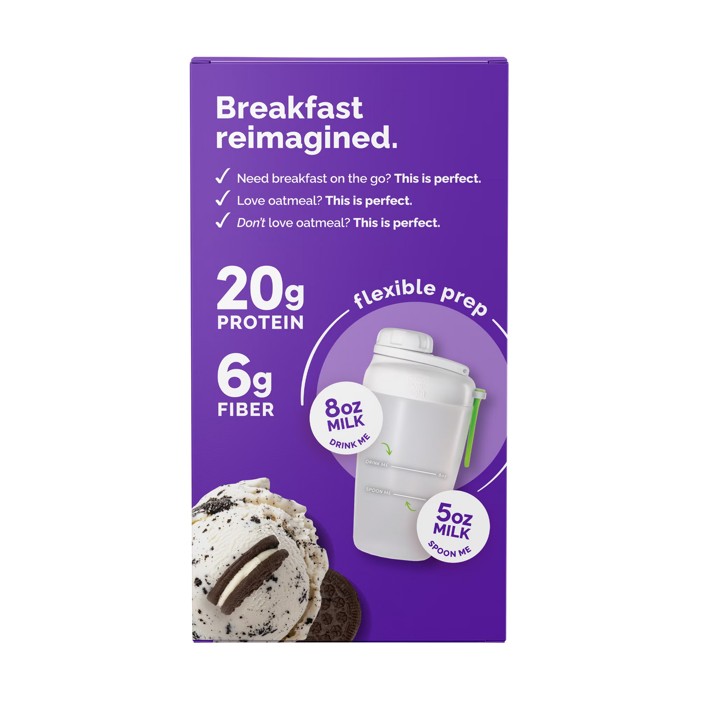 Oats Overnight High Protein Starter Kit - Cookies & Cream with Shaker Bottle