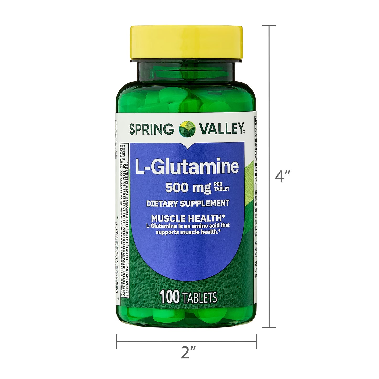Spring Valley L-Glutamine Tablets Dietary Supplements, 500 mg, 100 Count