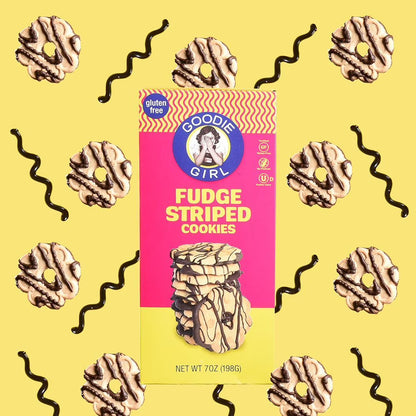 Goodie Girl Cookies Gluten Free Baked Fudge Striped Cookies, Shelf-Stable, 7 oz