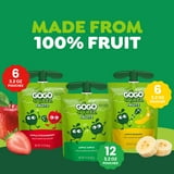 GoGo squeeZ No Sugar Added Banana Strawberry Applesauce Variety Pouches, 3.2 oz (24 Pack)