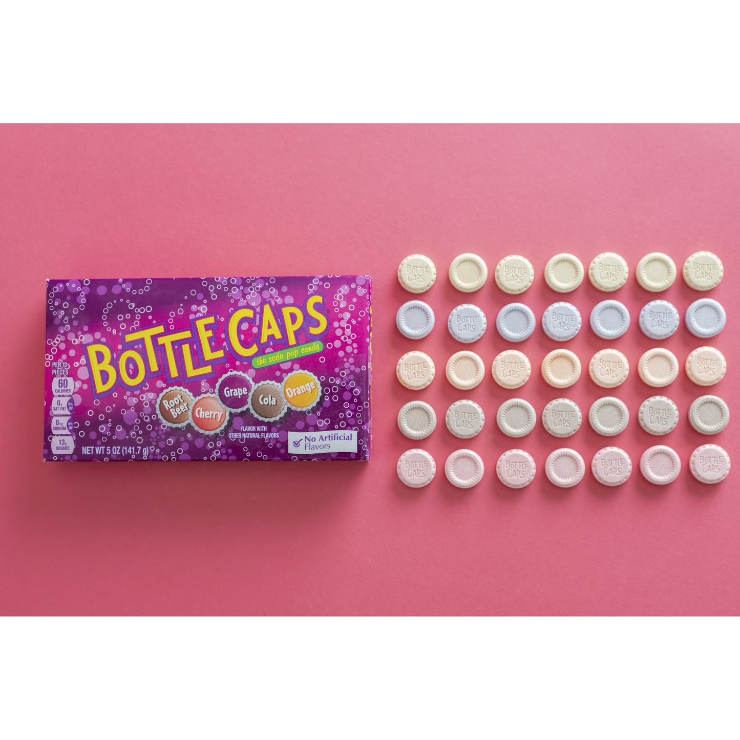 Bottle Caps, Soda Pop Flavored Candy, 5 oz Theater Box