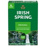 Irish Spring Original Deodorant Bar Soap for Men, With Flaxseed Oil, 3.7 oz Bar (4 Pack)