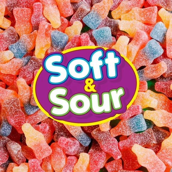 Haribo Sour Soda Gummies Original Assorted Sour Gummy Candy, 3.6 oz Bag