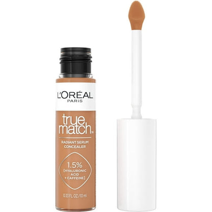 L'Oreal Paris True Match Radiant Serum Concealer, with Hyaluronic Acid, N8 Medium Deep, 0.33 fl oz