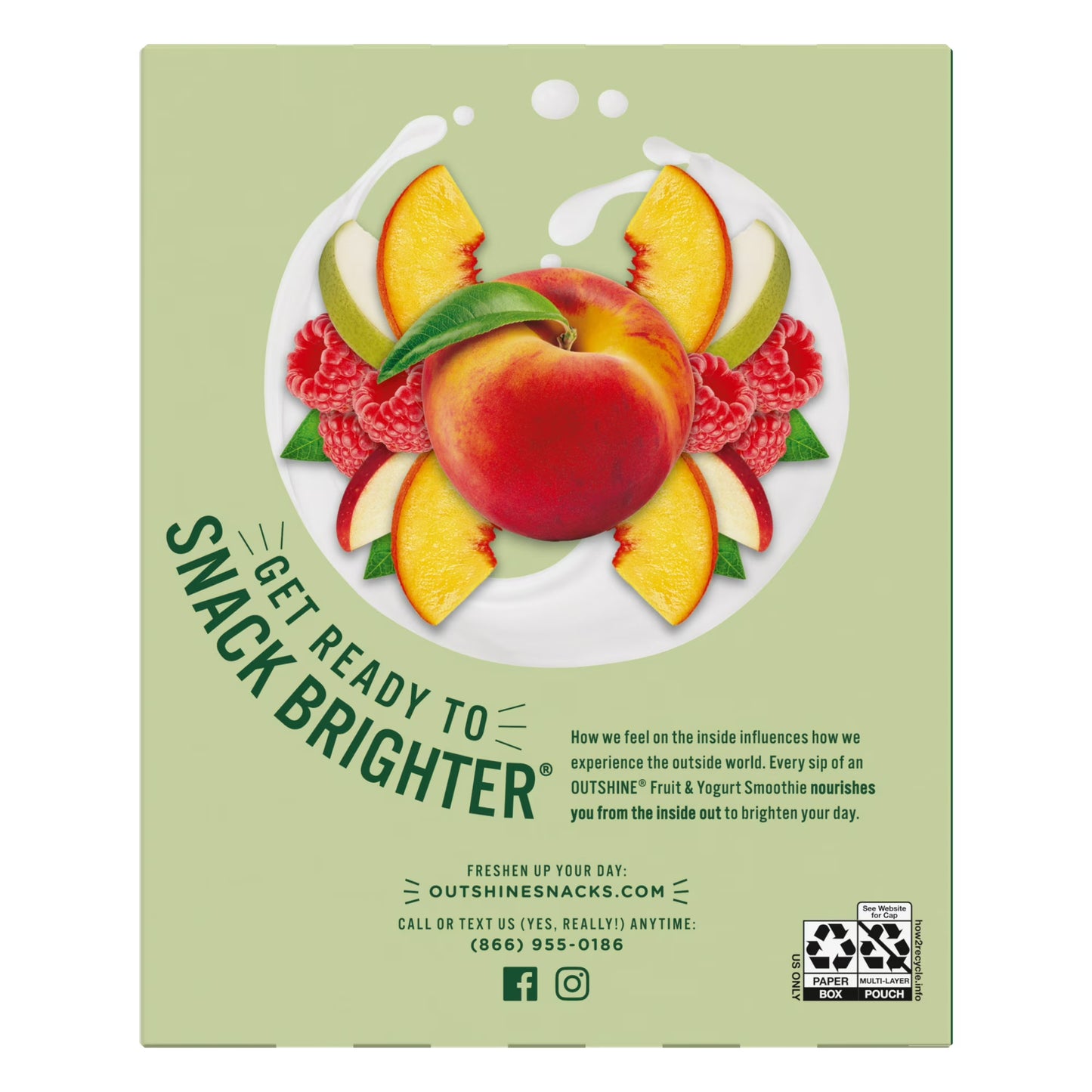 (3 pack) Outshine Fruit and Yogurt On the Go Smoothie Snacks, Peach Raspberry, 3.5 oz Pouches (4 Pack)