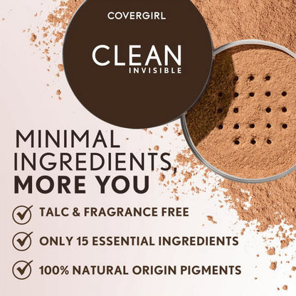 COVERGIRL Clean Invisible Loose Powder, Translucent Light, 0.63 oz - Talc & Fragrance-Free