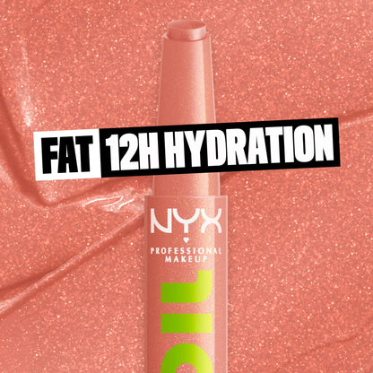 NYX Professional Makeup Fat Oil Slick Click Hydrating Tinted Lip Gloss with Lightweight Hydration, Group Chat, 0.07 oz