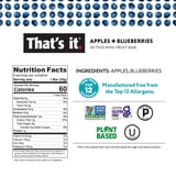 That's it. Gluten-Free Soft Chewy Apple + Blueberry Fruit Bars, 0.7 oz, 8 Ct. Shelf Stable Box