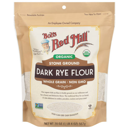 Bob's Red Mill Organic Dark Rye Flour, 20 oz Bag