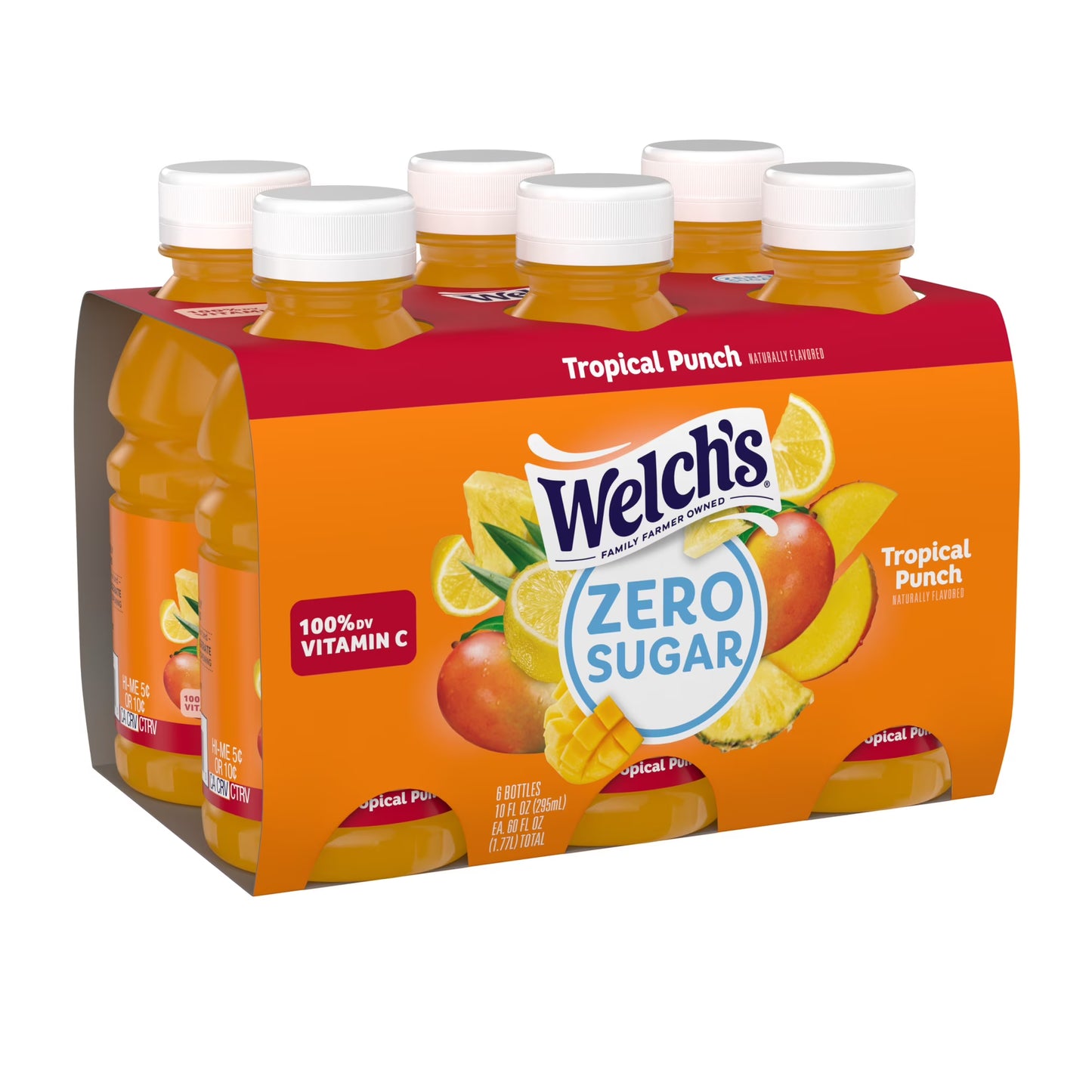 Welch's Tropical Punch Zero Sugar Drink, 10 fl oz Bottle