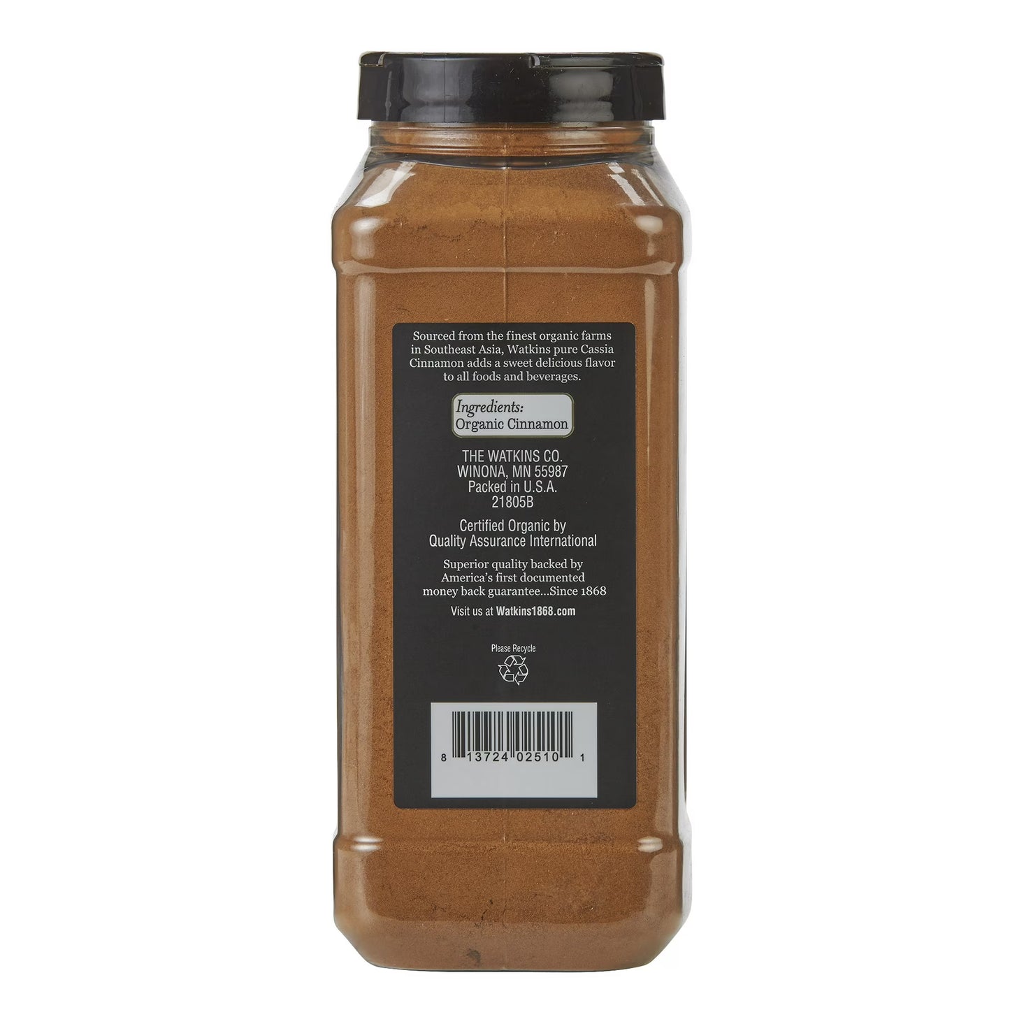 Watkins Gourmet Organic Spice Jar, Ground Cinnamon, 14.7 oz