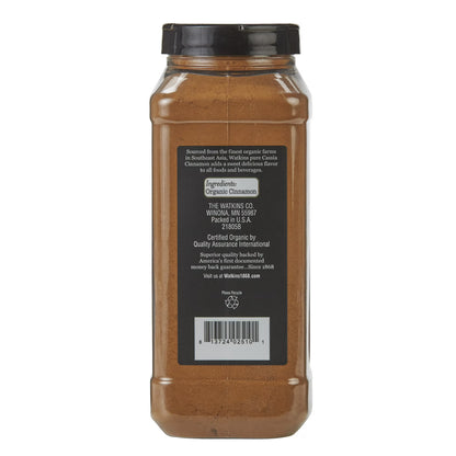Watkins Gourmet Organic Spice Jar, Ground Cinnamon, 14.7 oz