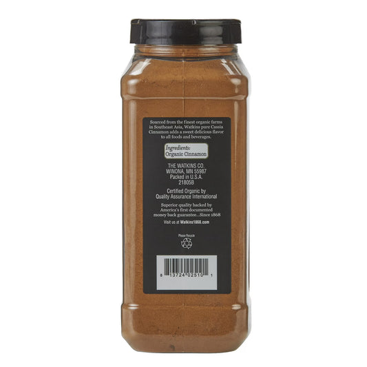 Watkins Gourmet Organic Spice Jar, Ground Cinnamon, 14.7 oz
