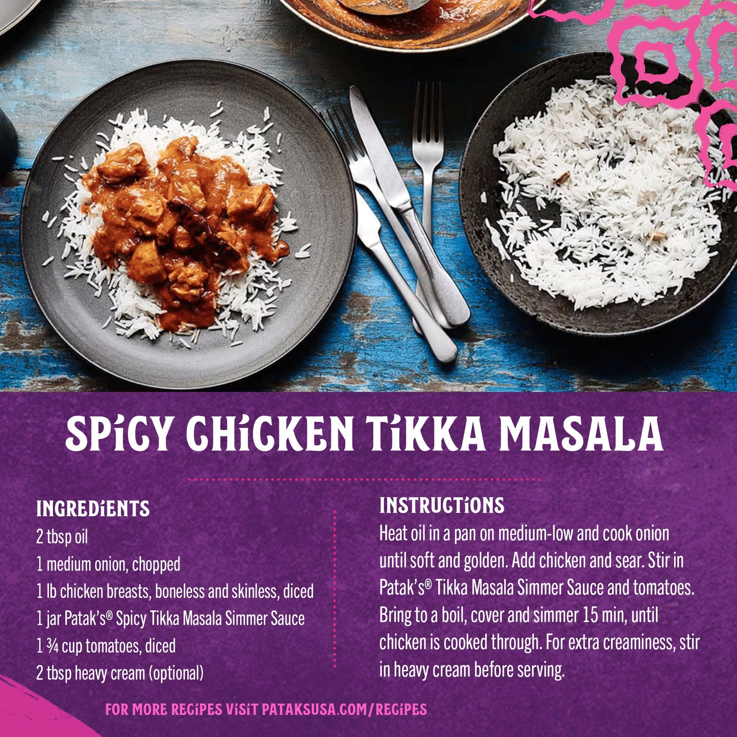 Patak's Spicy Tikka Masala Simmer Sauce, 15 Ounce Bottle