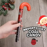 Naughty List Coal Candy Canes, Christmas Stocking Stuffers, Pack of 3, 1.41 Ounces per Tube