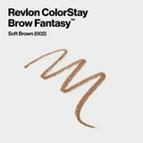 (2 pack) Revlon ColorStay Brow Fantasy, Eyebrow Pencil with Clear Shaping Gel, 002 Soft Brown