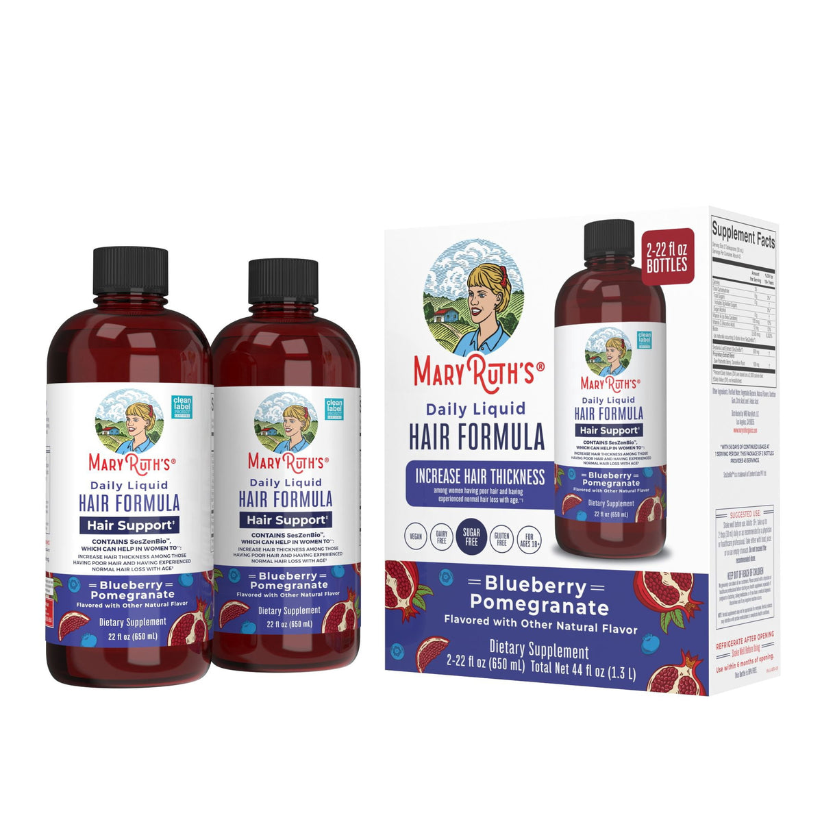 MaryRuth's Daily Liquid Hair Formula 22 fl. oz, 2 pk.