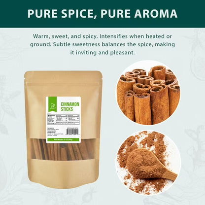 Soeos Cinnamon Sticks, 3 oz (85g), Small Kraft Bag