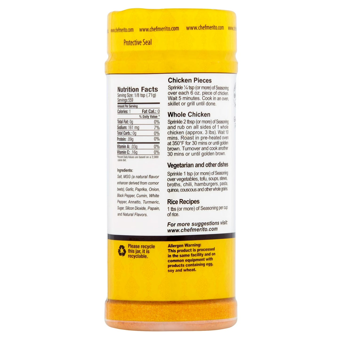 Chef Merito Chicken Seasoning, 14 oz