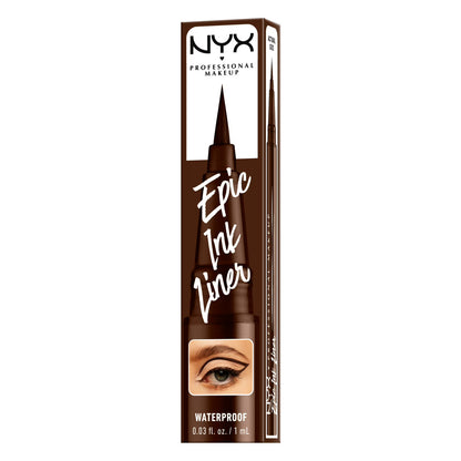 NYX Professional Makeup Epic Ink Liner, Waterproof Liquid Eyeliner Pen - Milk Chocolate, Milk Chocolate, 0.03 fl oz