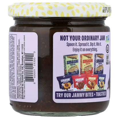 (3 pack) Smash Foods, Grape Jam, No Sugar Added, Low-Calorie, Vegan (1 Jar)