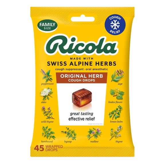 Ricola Original Herb Soothing Cough Drops for Sore Throat and Cough Relief, Value Pack, 45 Count