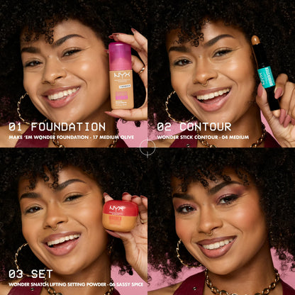 NYX Professional Makeup Make 'EM Wonder, 24H Soft Matte Foundation Makeup, MEDIUM 22