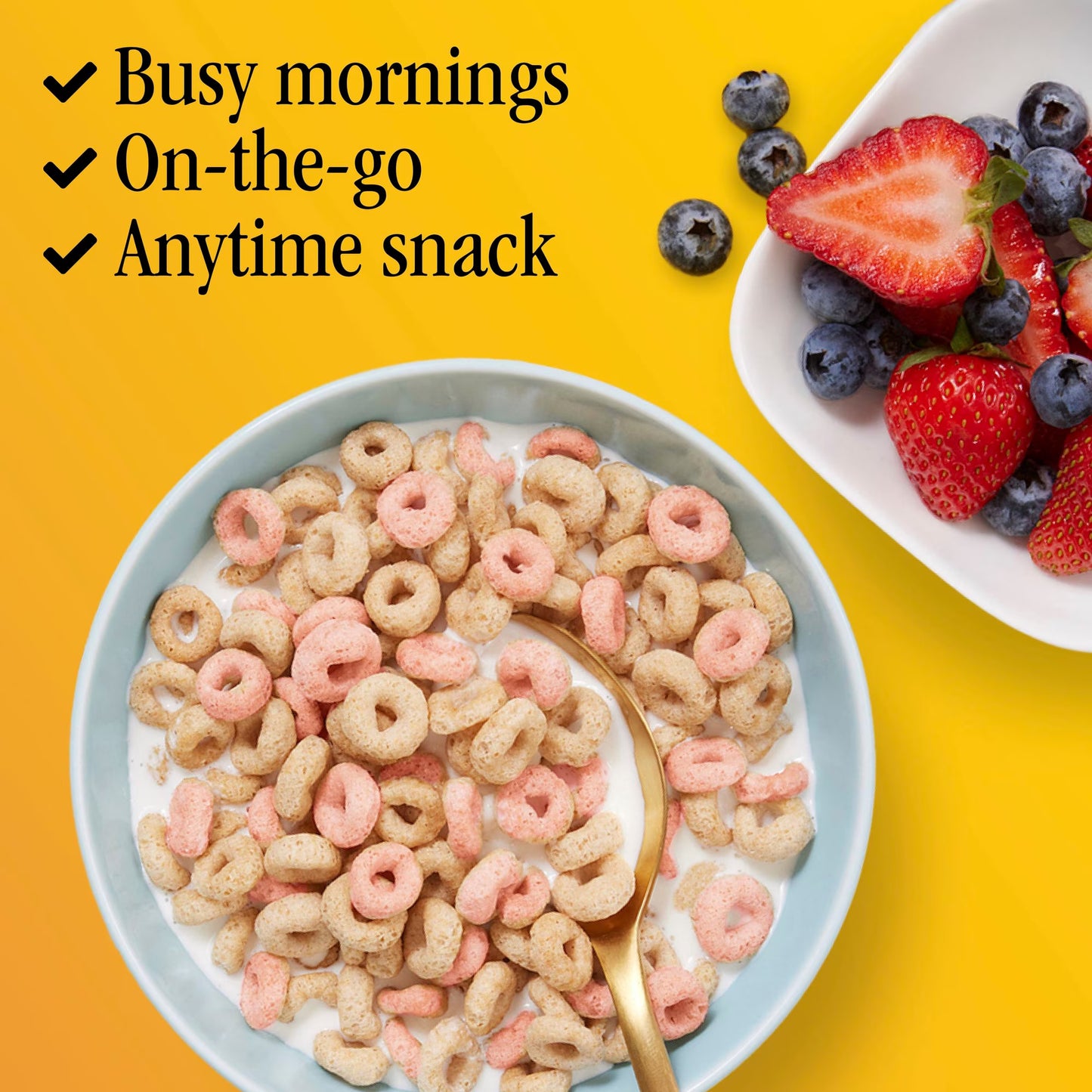Strawberry Banana Cheerios, Heart Healthy Gluten Free Breakfast Cereal, Family Size, 19 oz
