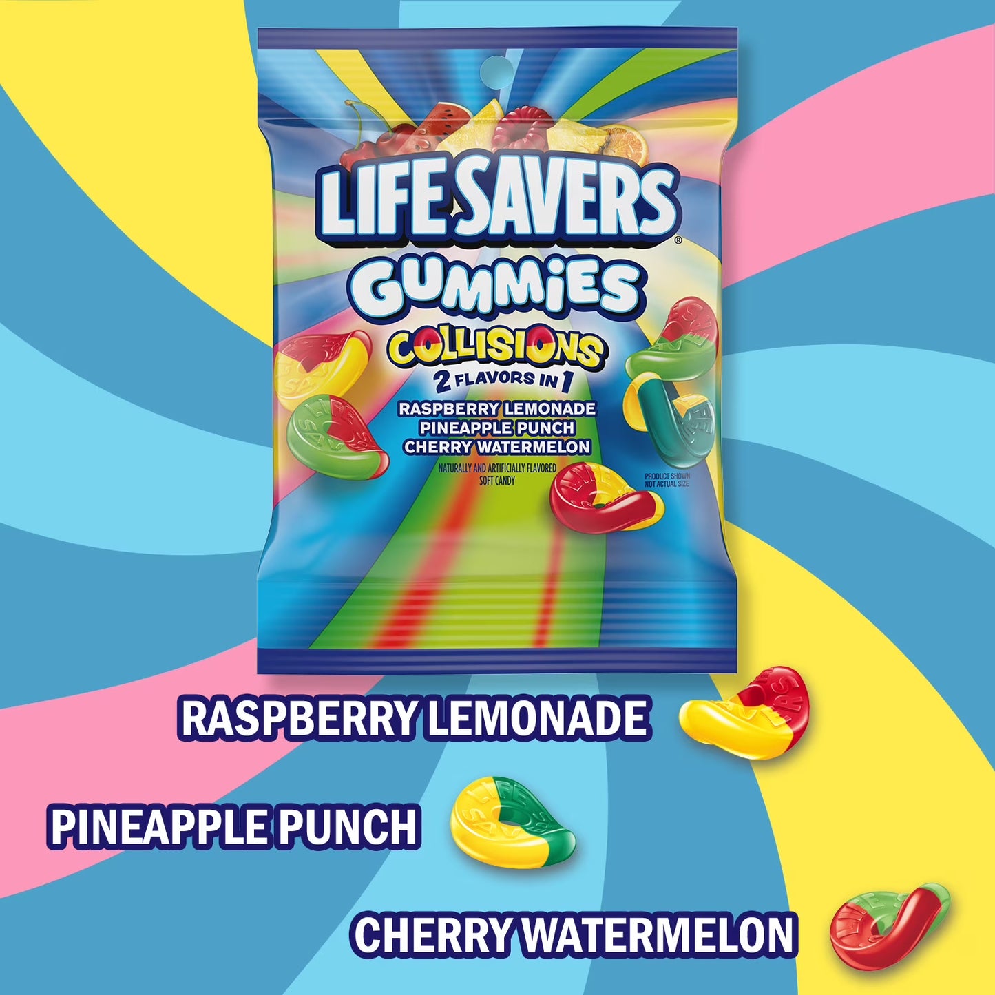 Life Savers Gummies Collisions Gummy Candy Fruit Mix - 4.6 oz Bag