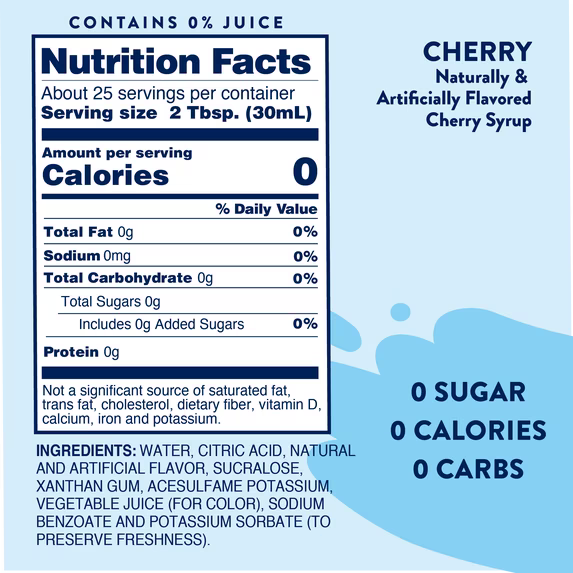 Jordan's Skinny Mixes Sugar Free Cherry Syrup, 25.4 Fl Oz