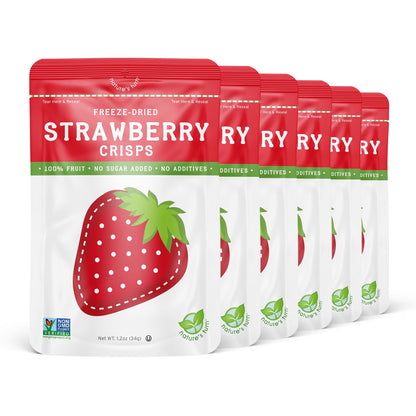 Nature’s Turn Freeze-Dried Strawberry Crisps, No Added Sugar, Healthy Natural Fruit Crisp Snack for School Lunches, 2 Pack (1.2 oz Each)
