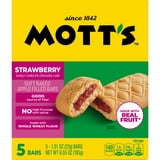 Mott's Soft Baked Apple Filled Bars, Strawberry Flavor Snacks, 5 Count, 6.55 oz