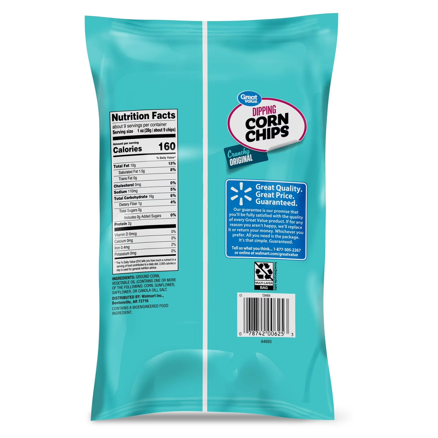 Great Value Dipping Corn Chips, 9.25 oz