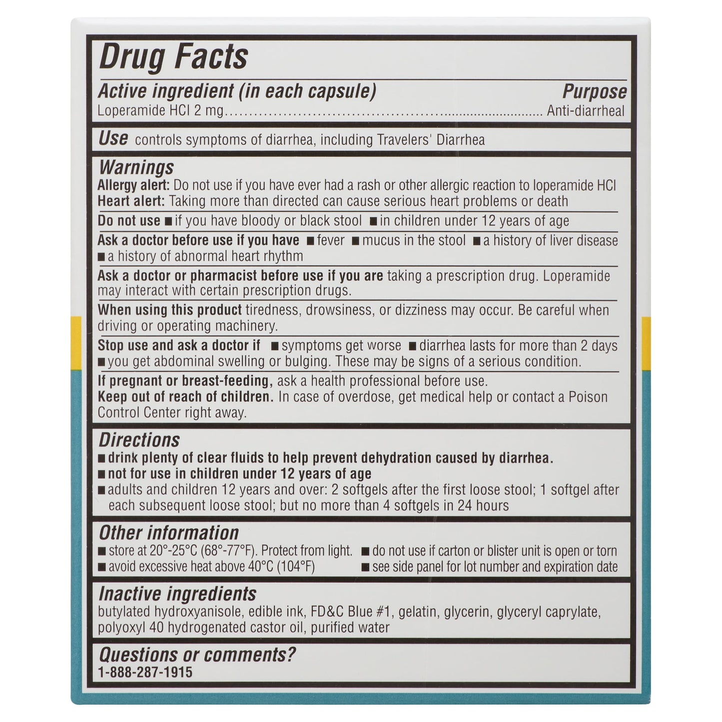 Equate Loperamide HCl Anti-Diarrheal Liquid Softgels, 2 mg, 24 Count